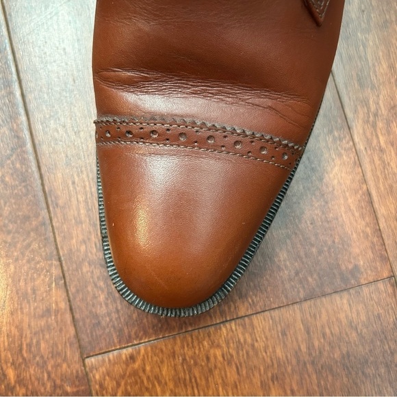 Bruno Magli Butter Soft Brown Leather Monk Strap Boots, Gold Hardware, Size 5.5 - Picture 8 of 16